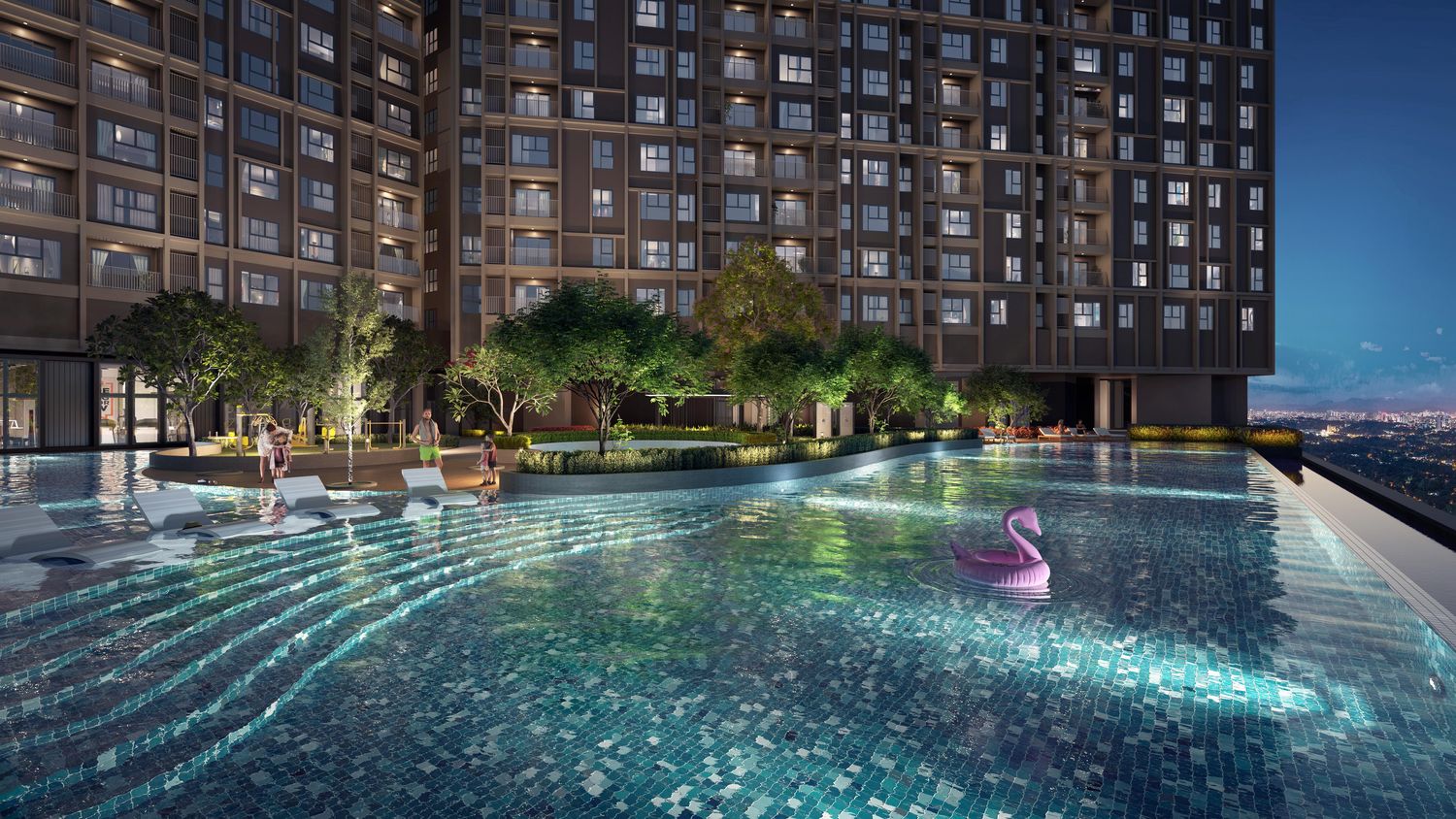 Aldenz Oasis at night, The Aldenz @ Damansara Perdana, artist impression