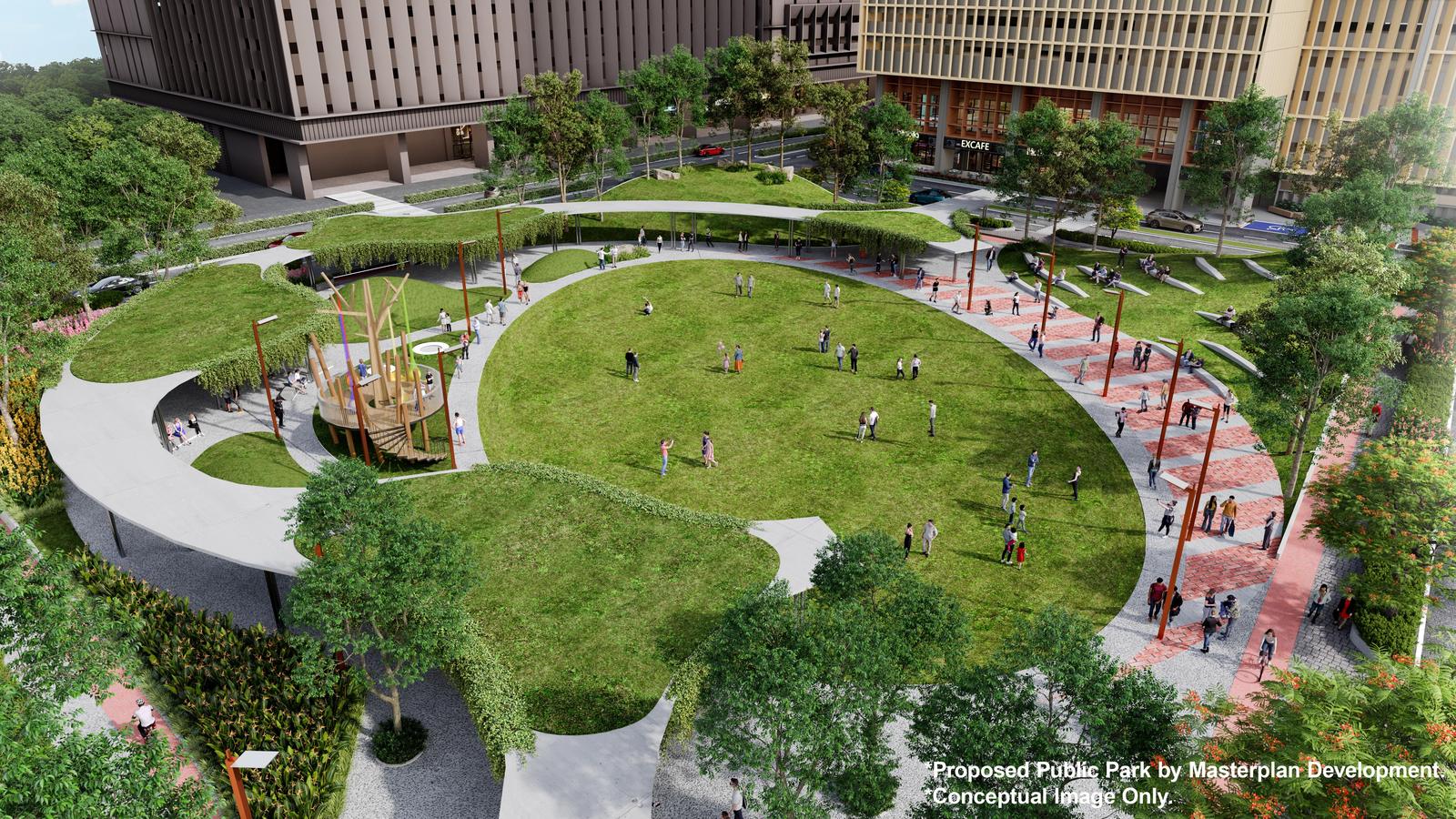 Proposed public park by the masterplan development beside The Vividz, conceptual image